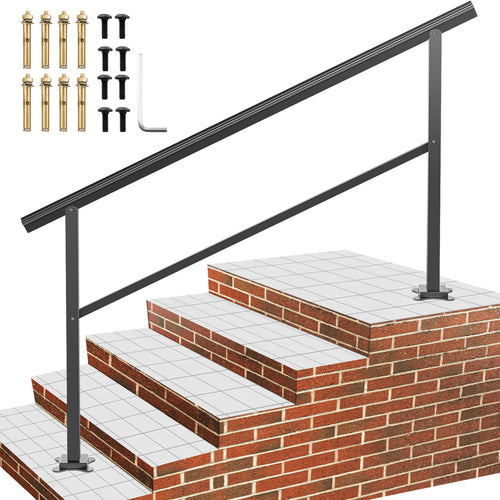 Aluminum Outdoor Stair Handrail 165LBS 60" Adjustable 0-30°