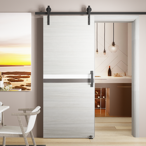 36" x 84" Melamine Sliding Interior Door Slab with Track Kit