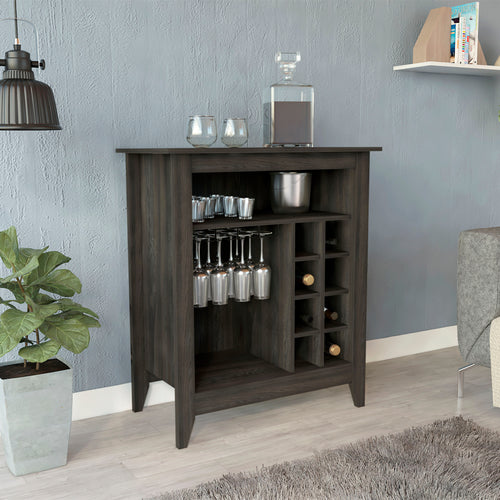 Espresso Bar Cabinet Wine Rack 6 Bottle Open Shelf Drawer