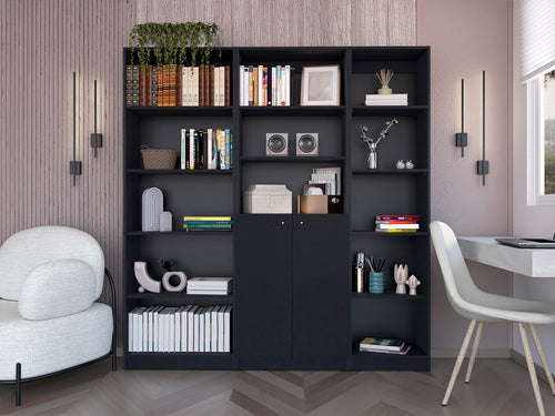 Poston 3 Piece Home Bookcase set, 67" Wide with 13 Shelves