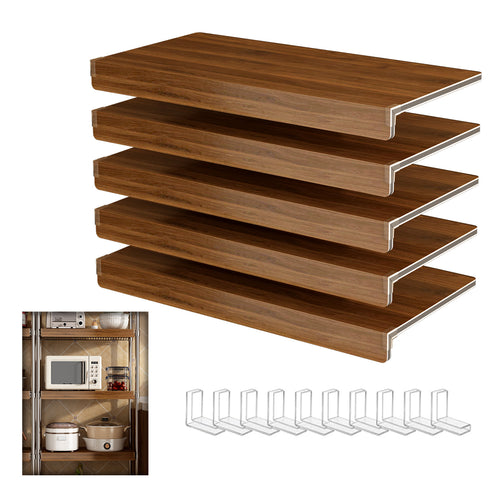Wire Shelf Covers Foamed PVC 24x16 Inch Walnut 5 Pack