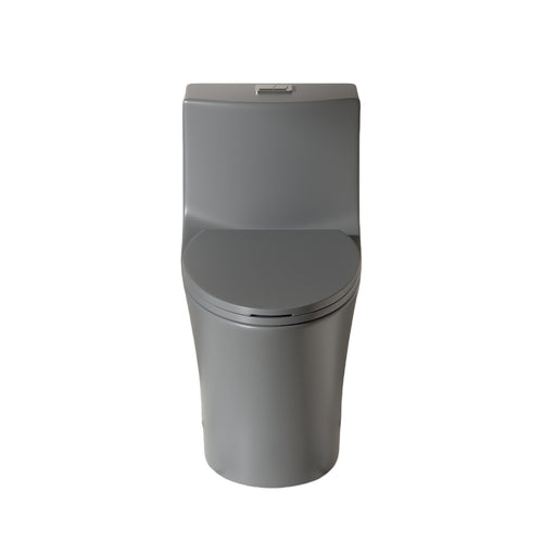 Light Gray Ceramic One-Piece ADA Height Tornado Flush Toilet