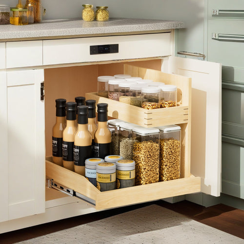 Under Sink Pull Out Cabinet Organizer 22.5" W x 21" D 2 Tier