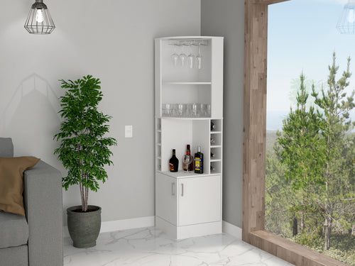 Syrah White Corner Bar Cabinet