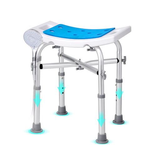 Adjustable Height Shower Chair 500 lbs Capacity Non-Slip