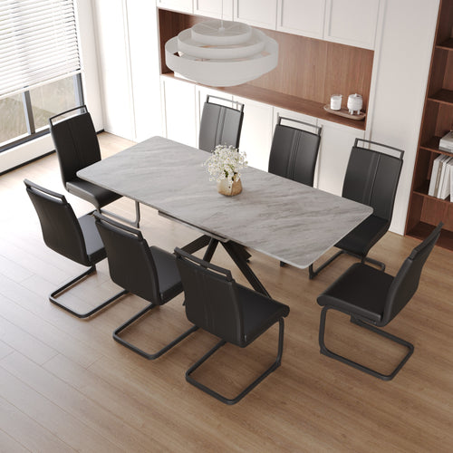62.4' extendable 78.15' dining Table Set for 6-8 Person for Dining