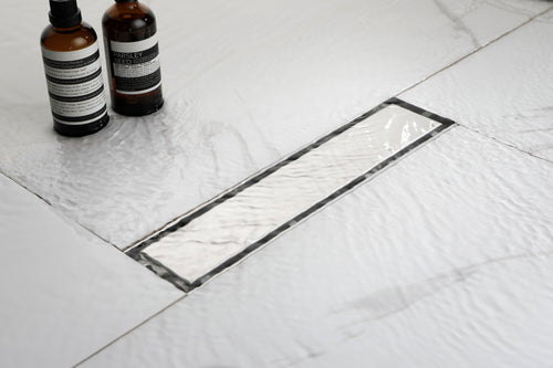 12" Linear Shower Drain with Hair Strainer and Leveling Feet