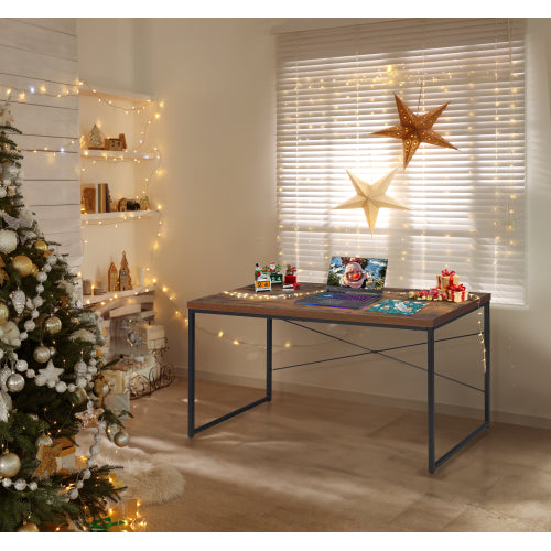 Writing Desk - Wood & Metal - Weathered Oak & Black - 47" Top