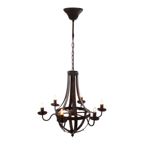 6-Light Metal Chandelier Hanging Fixture Adjustable Chain