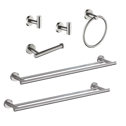 6 Piece Wall Mount Bathroom Towel Rack Set