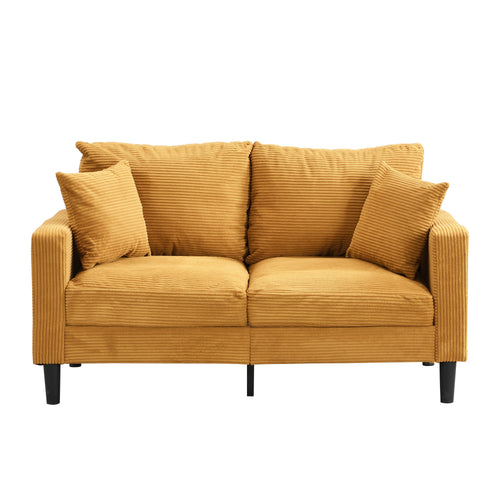 2-Seat Corduroy Sofa Orange 58"