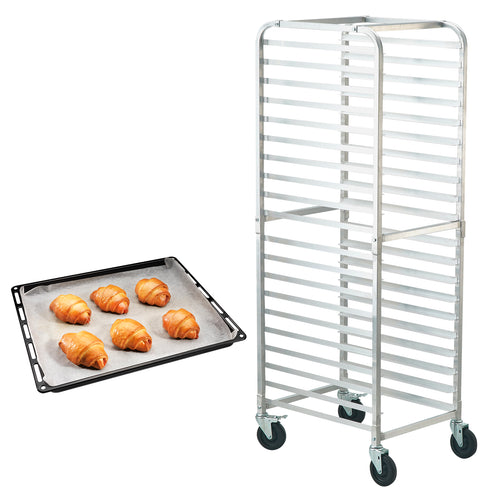 20-Tier Commercial Bakery Rack with Wheels 26"L x 20.4"W x 70"H
