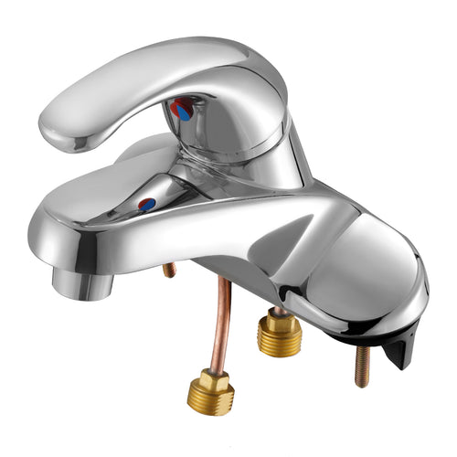 Chrome Single Handle Sink Faucet with Overflow - Bathroom Kitchen RV Bar