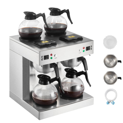 24 Cup Commercial Dual Brewer Drip Coffee Maker Stainless Steel