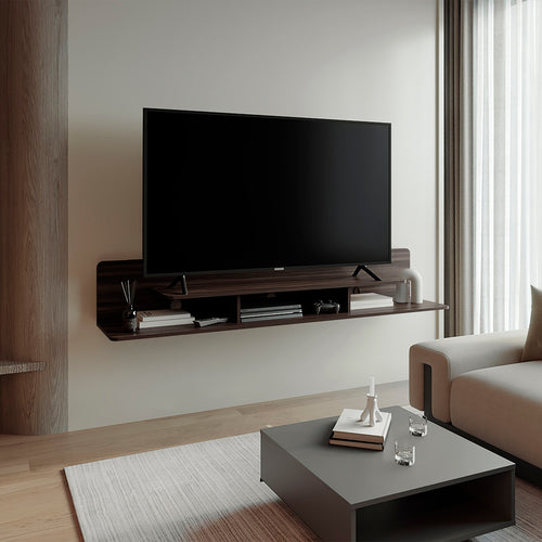 Marquis Floating TV Stand with Open Shelves Modern Media Console