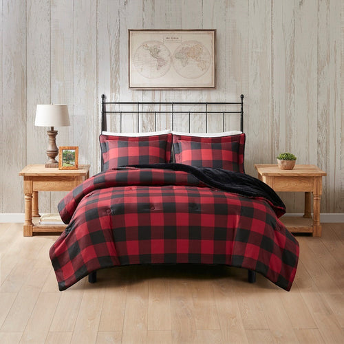 King/Cal King Faux Wool to Faux Fur Down Alternative Comforter Set