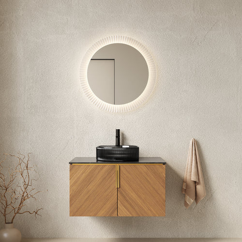 30' Bathroom Vanity&Sink, Modern Wall-Mounted Plywood Bathroom Storage Cabine...