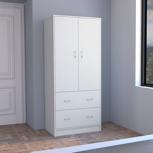 2-Drawer Engineered Wood Dresser White