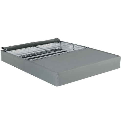 Twin-XL Foldable Metal Mattress Box Spring Foundation Bed, Grey