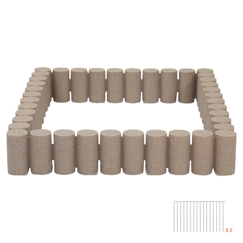 Faux Wood Garden Edging Kit 13.7 ft 4 Pack with Spikes
