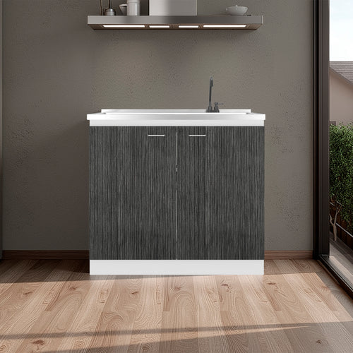 Napoles Utility Sink with Faucet Inclued and Integrated Stainless Steel Counter
