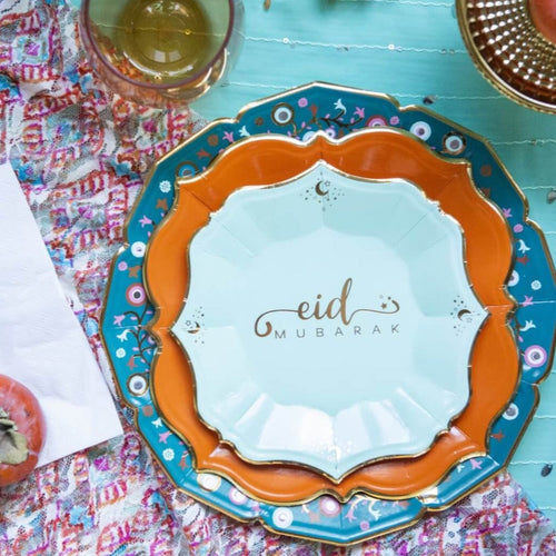 Embroidery Orange Eid Party Set, Serves 8, 32 Pieces