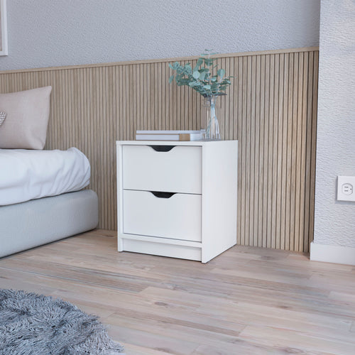 Nightstand - 2 Drawers - Pull-Out Storage - 16.1" x 14.3" Top