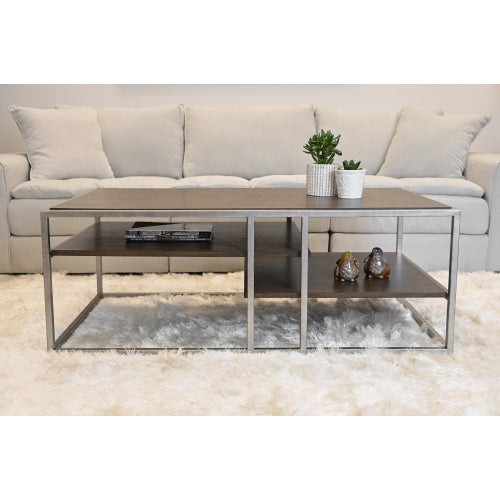 Coffee Table - Modern - Acacia Veneer - Metal Frame - 50"W