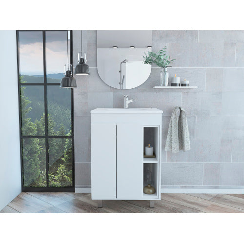 Freestanding Bathroom Vanity - Double Door - White - 24" x 34"