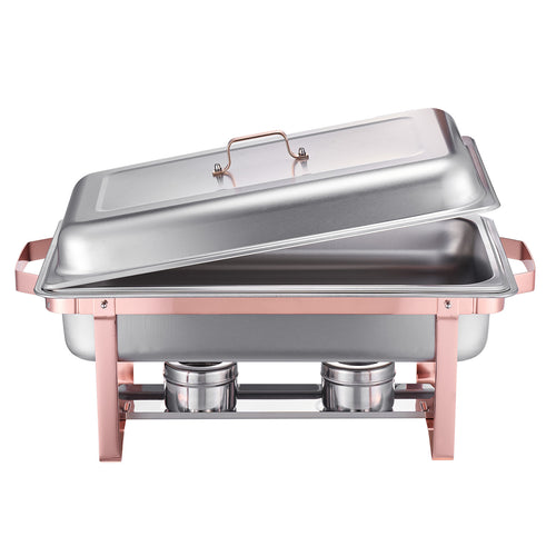 8 Qt Rectangle Chafing Dish Buffet Set Stainless Steel 2 Pack