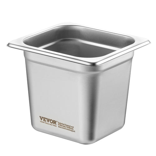 1/6 Size Stainless Steel Hotel Steam Table Pan 6" Deep