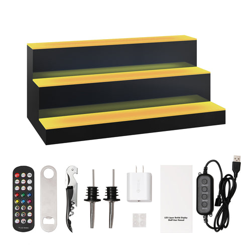 LED Liquor Bottle Display Shelf 24" 3-Step RF & App Control