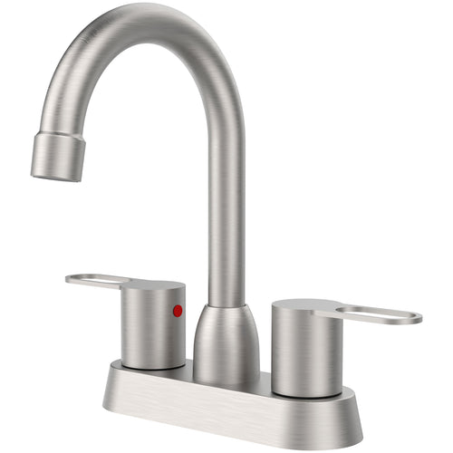 Brushed Nickel 2 Handle Centerset Bathroom Sink Faucet RV