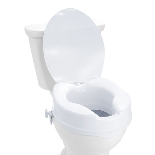 Raised Toilet Seat 4 In Height Polypropylene Universal Screw Lock 300 LB