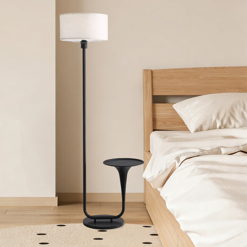146cm Dimmable Floor Lamp with Table and Foot Switch