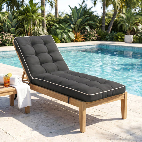 72x21 Folding Chaise Lounge Cushion Quick Dry Outdoor Pad