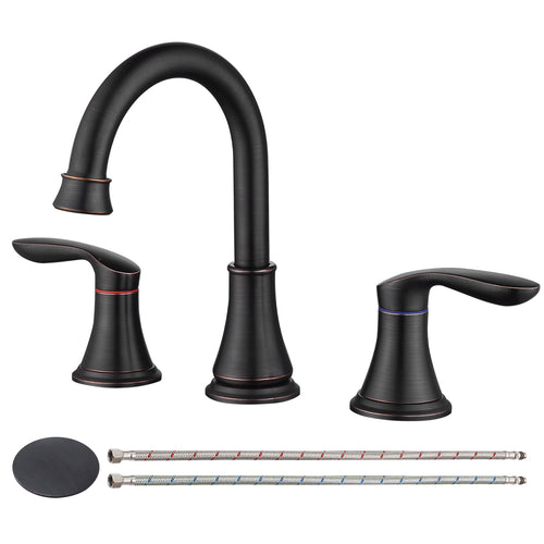 8" Widespread Bathroom Sink Faucet Oil-Rubbed Bronze 3 Hole