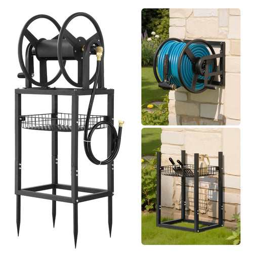 Wall Mounted Garden Hose Reel 200ft 5/8" Bronze