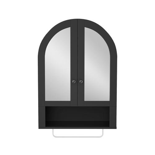 Wall Mounted Arched Mirror Cabinet Adjustable Shelves
