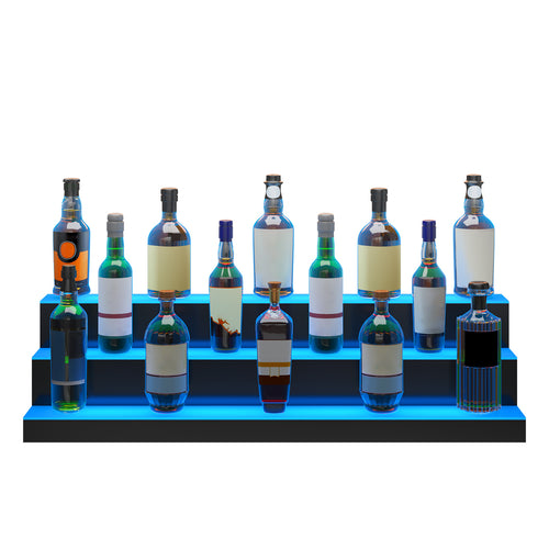 LED Lighted Liquor Bottle Display Shelf 40" 3-Tier