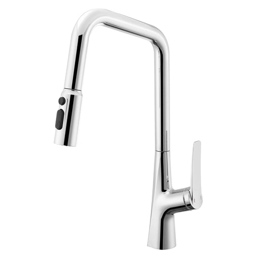 Chrome Kitchen Faucet 360 Sprayer One Touch 3 Function
