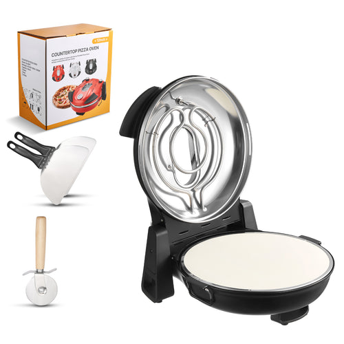 12 in Electric Pizza Oven, 1200W, 788°F, Cordierite Stone