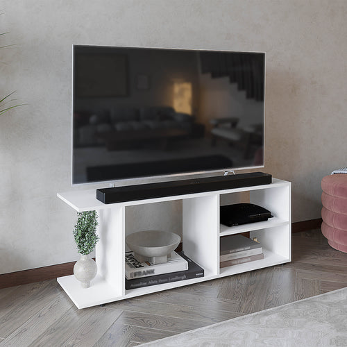 65-Inch TV Stand with 5 Open Shelves Minimalist Design