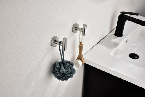 6 Pack Brushed Nickel Wall Hooks Bathroom Towel Coat Shower Kitchen