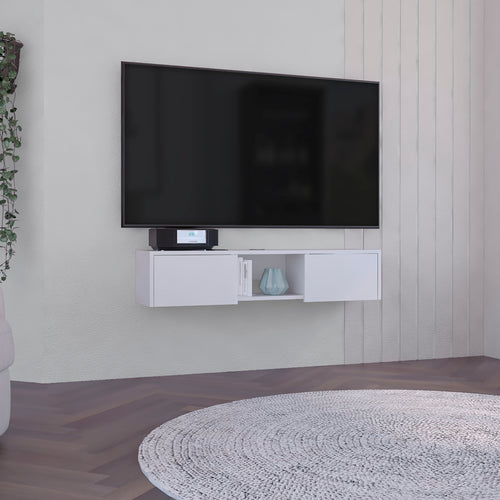Glen Floating TV Stand with Side Doors and Shelf