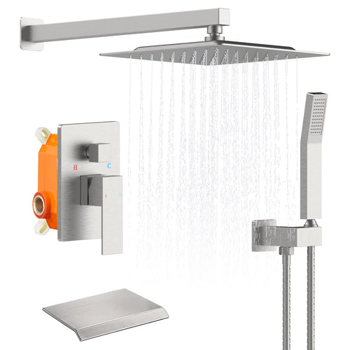 Matte Black 10" Rain Shower System with Handheld Sprayer