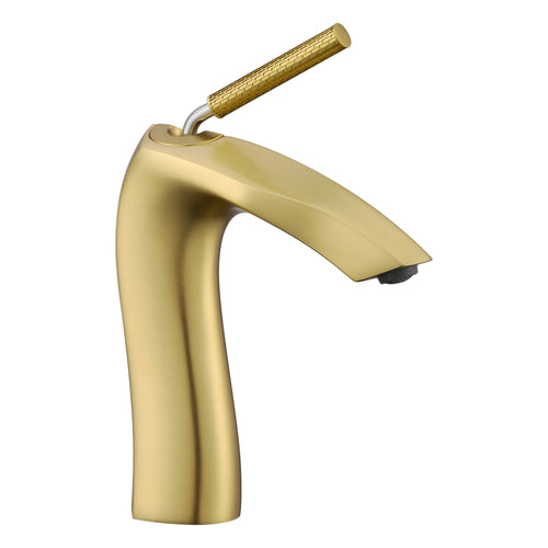 Brushed Gold Single Handle Bathroom Basin Faucet Brass