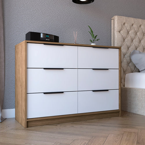 Kaia 4 Drawer Dresser Pine White Superior Top