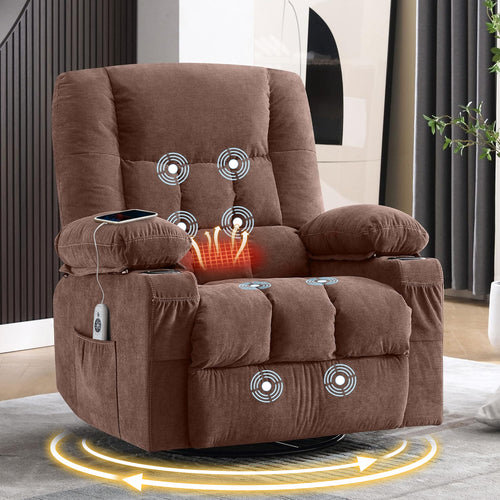 Massage Recliner Chair with Heat, Vibration, USB Port