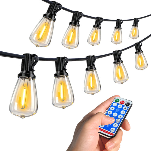 60ft Solar String Lights Waterproof Patio USB Remote